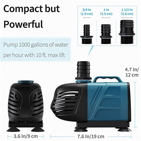 Uniclife Aquarium 1000 Gph Submersible And Inline Water Pump 80w 10ft