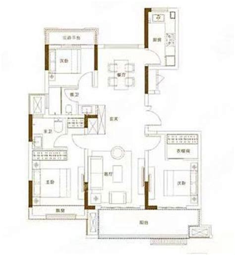 宿州云栖园115户型，宿州云栖园3室2厅2卫1厨约11500平米户型图，朝南北朝向 宿州安居客