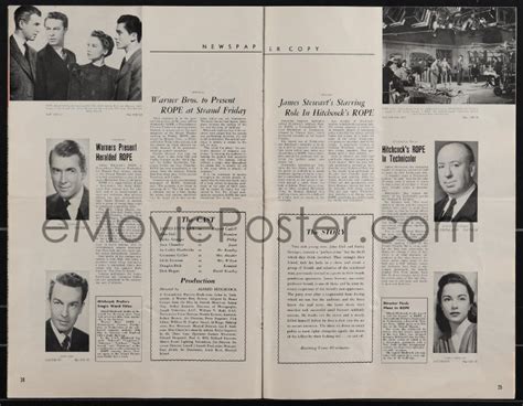 Emovieposter R Rope Pressbook James Stewart Alfred