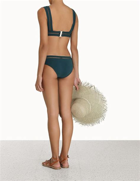 Zimmermann Bikinis Halcyon Ladder Trim Bikini Teal Women