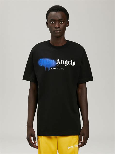 NEW YORK SPRAYED T-SHIRT in black - Palm Angels® Official