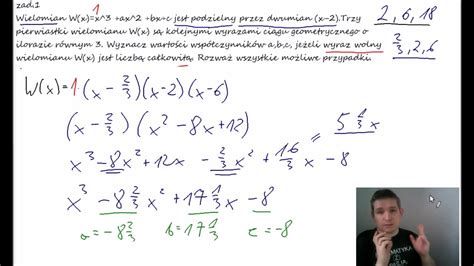 Pr Trzy Pierwiastki Wielomianu W X S Kolejnymi Wyrazami Ci Gu