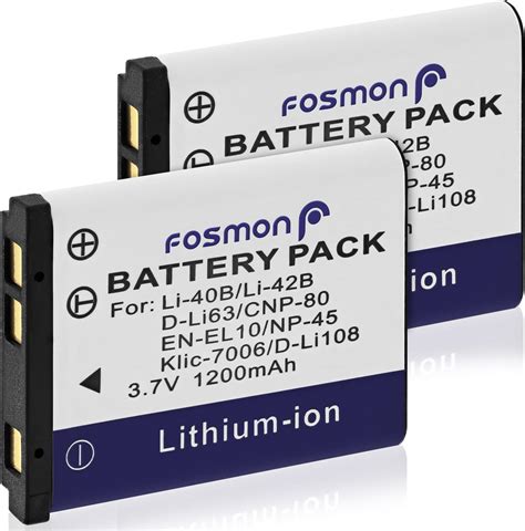 Fosmon Batteria LI 40B LI 42B Per Olympus 3 7V 1200mAh 2 Pacchi