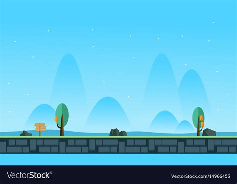 Landscape at morning for game background Vector Image