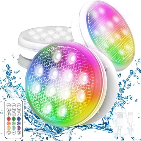 VeoeV Luces Sumergibles Recargables Para Piscina Con Control Remoto