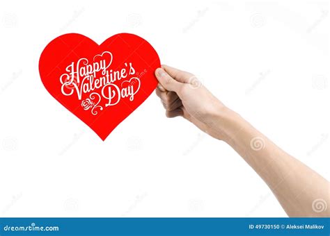 Valentine S Day And Love Theme Hand Holds A Greeting Card In The Form