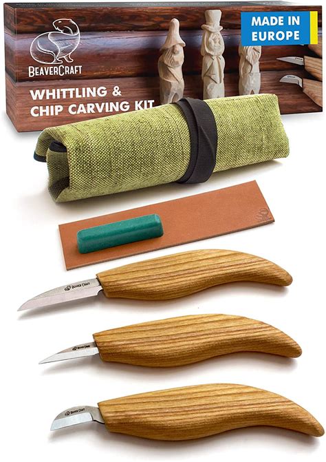 Buy Beavercraft S15 Whittling Wood Carving Kit, Wood Carving Tools Set ...