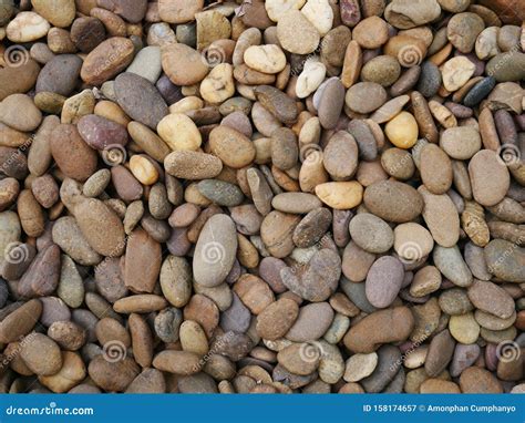 Pebble Stone Wall Background Smooth Stone Background Stock Image