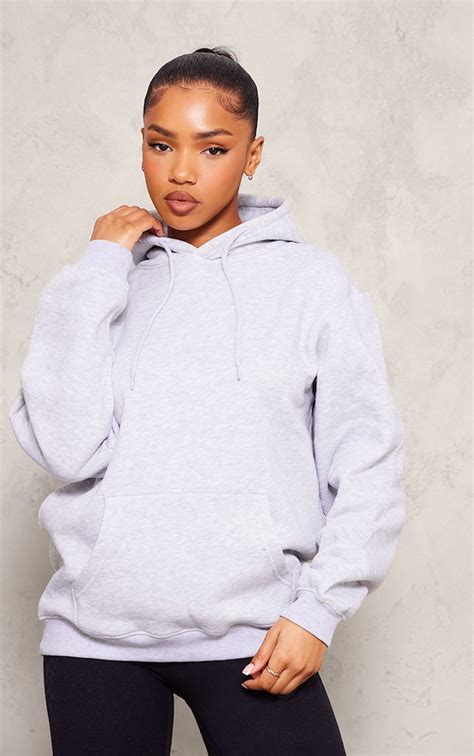 Ash Grey Oversized Fit Sweat Hoodie Sweat Prettylittlething Aus