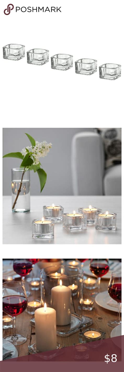 Set Of 5 Glasig Tealight Holder Clear Glass Made From Glass Perfect For Tea Light Candles