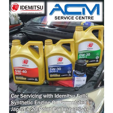 Car Servicing Package With Idemitsu Fully Synthetic Engine Oil