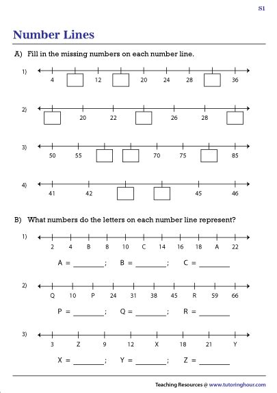 Plotting Points On A Number Line Worksheets