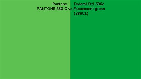 Pantone 360 C Vs Federal Std 595c Fluorescent Green 38901 Side By