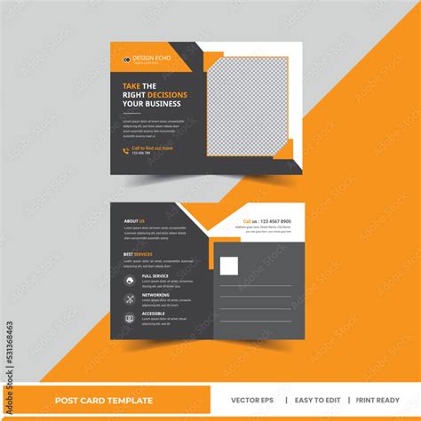 Postcard template - Corporate business postcard - Corporate Professional business postcard ...