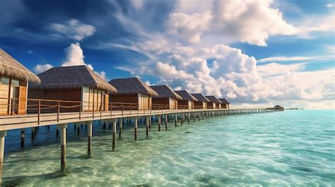 Premium AI Image | luxury summer vacation beach resort at Maldives ...