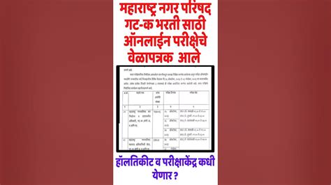 Nagar Parishad Bharti 2023 Hall Ticket Nagar Parishad Bharti 2023