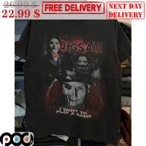 Custom Xmas Gift Jigsaw I Want To Play A Game Horror Halloween Shirt