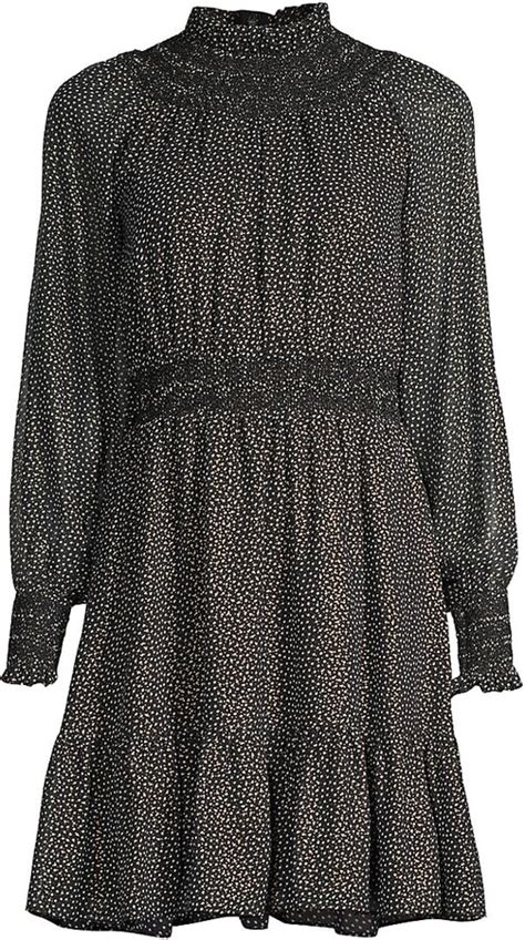 Michael Michael Kors Smocked Sparkle Chiffon Dress Shopstyle