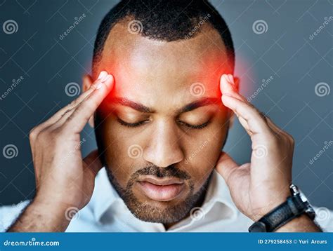 Business Man Headache And Stress With Red Overlay Mental Health Problem And Crisis With