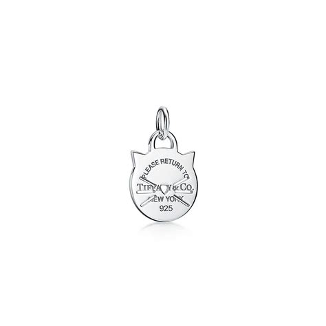 Return To Tiffany® Cat Tag Charm In Sterling Silver Tiffany And Co