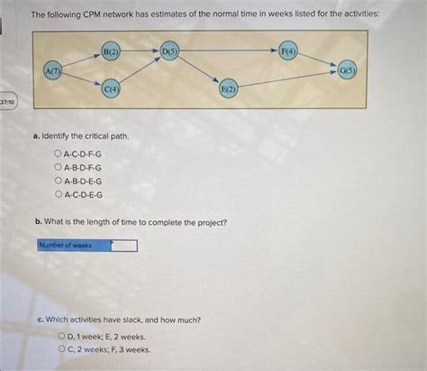 Solved The Following Cpm Network Has Estimates Of The Normal Chegg