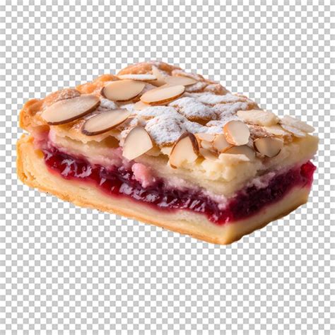 Premium Psd Delicious Strawberry Cake With Almonds Isolated On