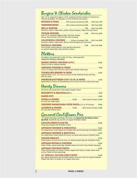 Menu At Pizza Bella Forty Fort Pizzeria Kingston 980 Wyoming Ave