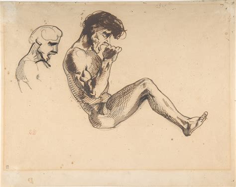 Eugène Delacroix Studies of a Damned Man for The Barque of Dante