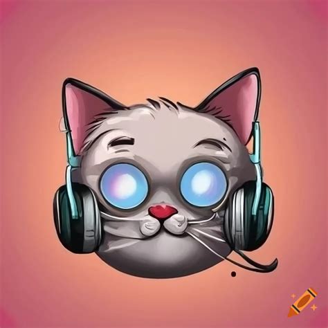 Cartoon Art Of A Cat Wearing Headphones On Craiyon