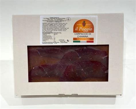 Carpaccio Di Bovino Razza Chianina Marinato Pre Affettato In Confezione In Box Da 100 Gr