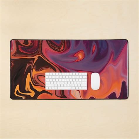 Digital Acrylic Pouring Blau Lila Orange Braun Hellblau Mauspad Von