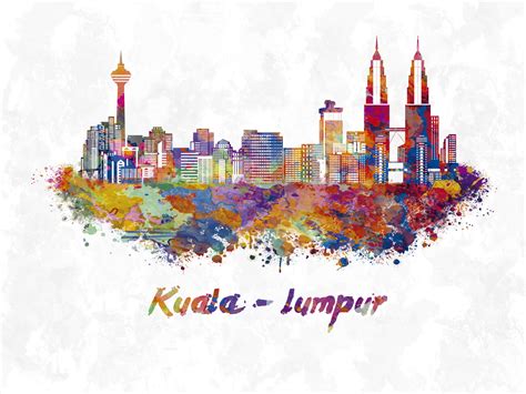 Wall Art Print Kuala Lumpur Skyline Europosters