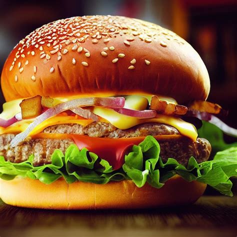 Premium Photo Delicious Homemade Burger Fast Food Snack Burger With