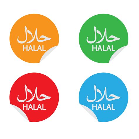 Halal sign logo colorful sticker design, vector illustration 13570254 Vector Art at Vecteezy