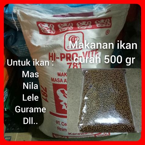 Jual Pelet Ikan HI PRO VITE 781 Pellet Lele Gurame Nila Mas 500 Gram