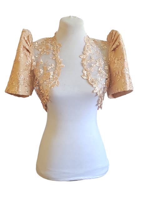 Modern Filipiniana Bolero Crop Top With Spanish Lace Fabric High