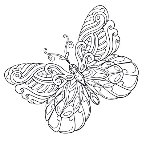 Butterfly Mandala Coloring Pages Vectors And Illustrations For Free