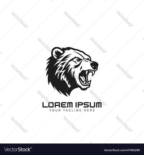 Vintage bear face mascot emblem symbols can Vector Image