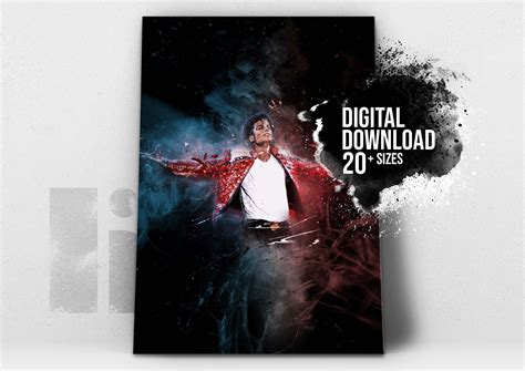 Michael Jackson Poster Digital Printable Canvas Wall Art Gift for Him ...