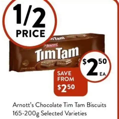 Arnott S Chocolate Tim Tam Biscuits 165 200g Offer At Foodworks