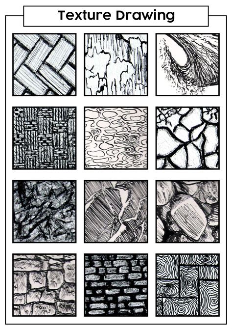 13 Best Images Of Texture Line Drawing Techniques Worksheet Art