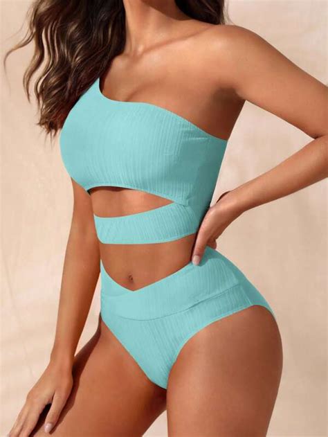 Shein Cut Out One Shoulder Bikini Swimsuit Shein Usa