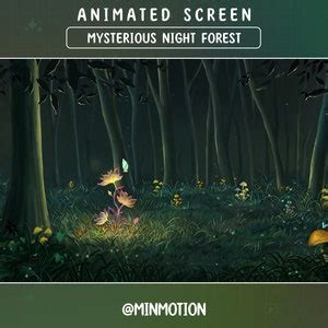 Animated Night Forest Twitch Stream Screen / Mesmerizing Night Forest Overlay / Dust Forest ...