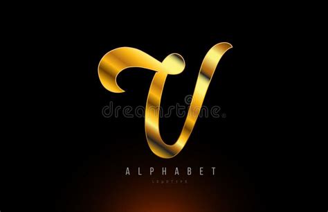 Gold V Letter Logo Stock Illustrations Gold V Letter Logo Stock