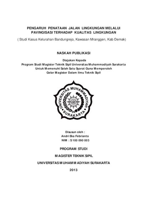 Pdf Program Studi Magister Teknik Sipil Universitas Eprints Ums Ac