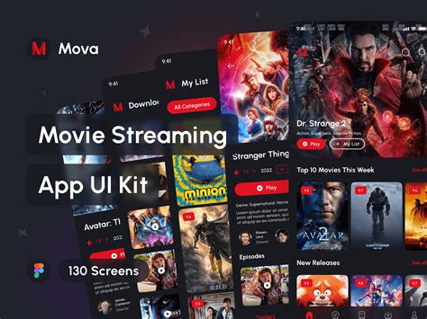 Mova Movie Streaming App Ui Kit 1 Images Behance