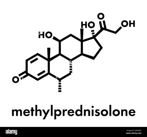 Methylprednisolone Corticosteroid Drug Molecule Skeletal Formula Stock