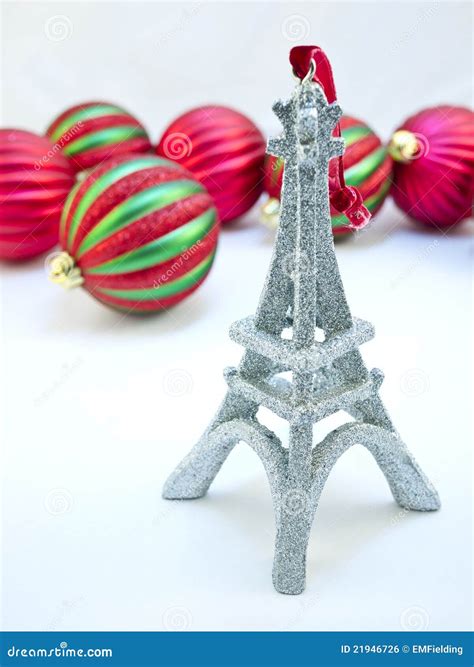 Eiffel Tower Christmas Ornament Stock Photo Image Of Seasonal