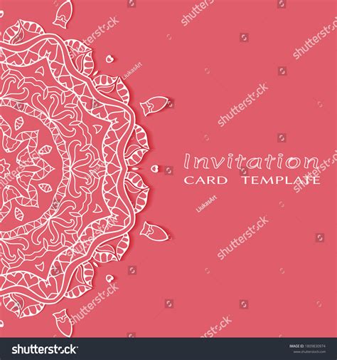 Invitation Card Template Frame Border Doodle Stock Vector Royalty Free