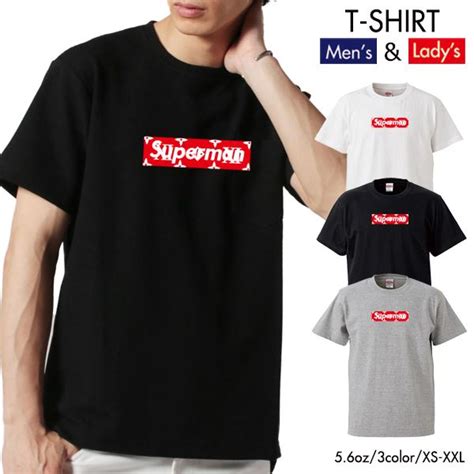 ストリート大人気 ブランド Tシャツ Superman コラボ パロディ ボックスロゴ オシャレ トレンド モード Tshirt 099